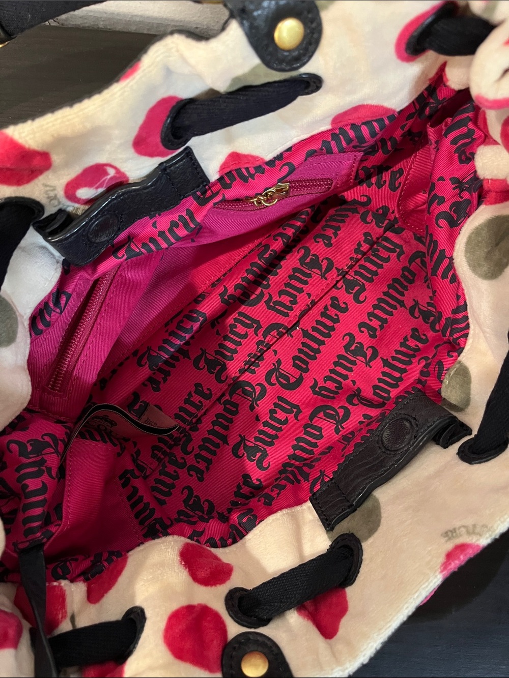Juicy couture vintage y2k large velour daydreamer purse - Picture 10 of 12